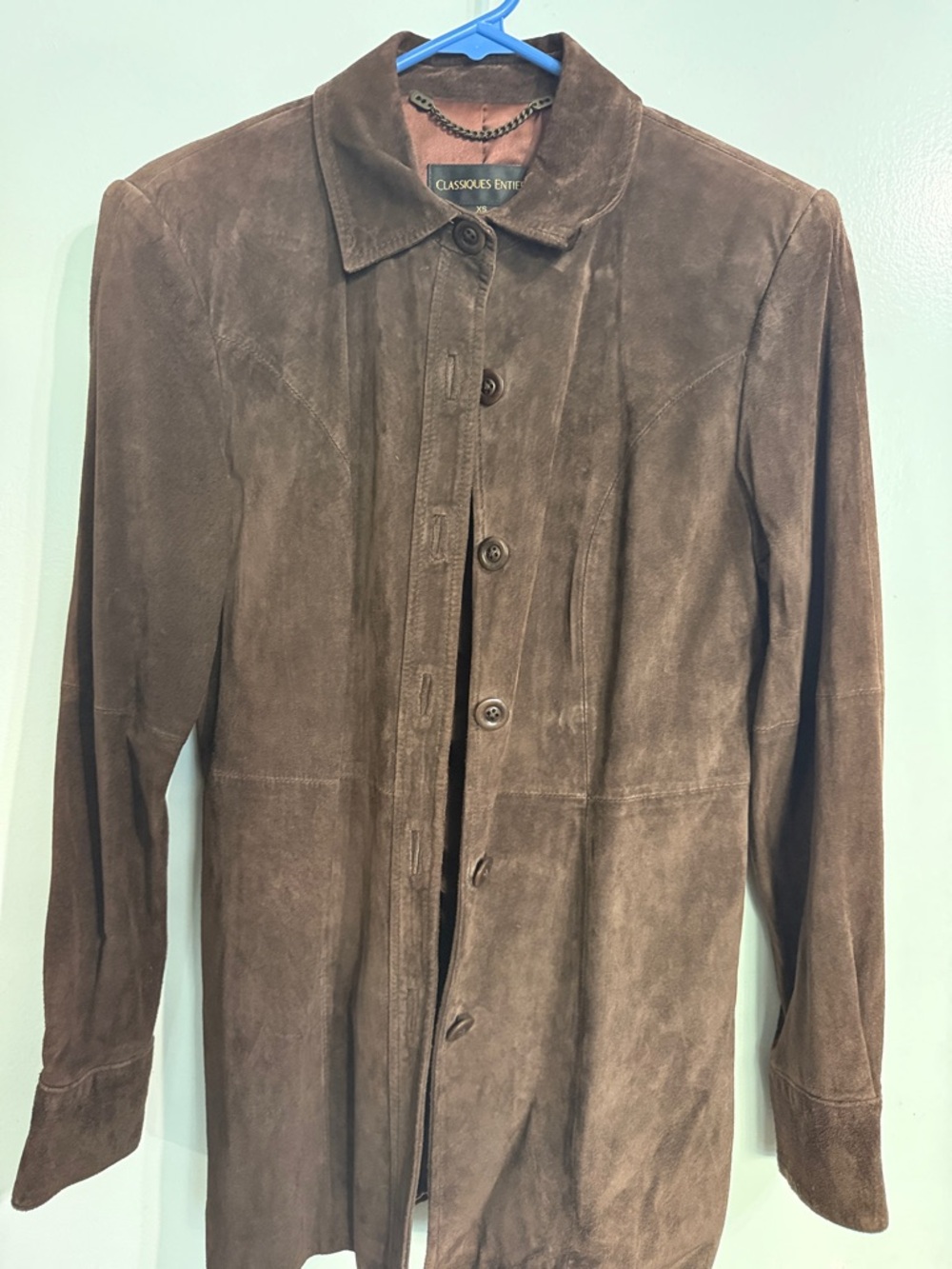 Classiques Entier Dark Brown Suede Men's Trench Coat